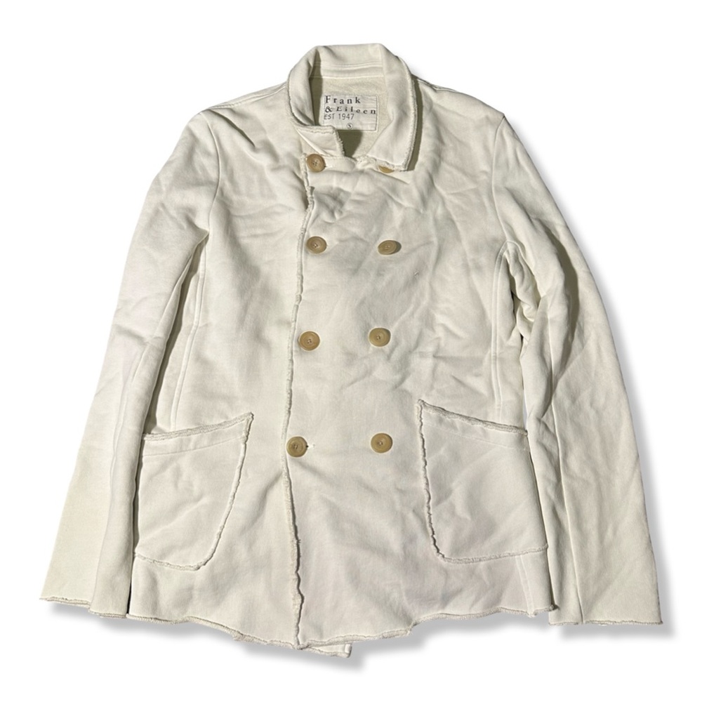 Frank & Eileen Jacket Womens S Cream Belfast Peacoat Triple Fleece Minimal
